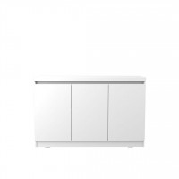 Manhattan Comfort 1010352 Viennese 46.81 Buffet Stand with 5 Compartment Shelves in White Gloss